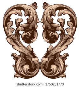 Retro baroque decorations element with flourishes calligraphic ornament. Vintage style design collection for Posters, Placards, Invitations, Banners, Badges and Logotypes.