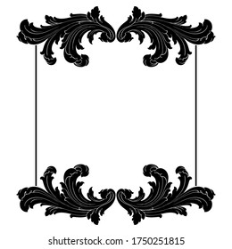 Retro baroque decorations element with flourishes calligraphic ornament. Vintage style design collection for Posters, Placards, Invitations, Banners, Badges and Logotypes.