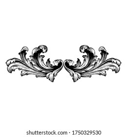 Retro baroque decorations element with flourishes calligraphic ornament. Vintage style design collection for Posters, Placards, Invitations, Banners, Badges and Logotypes.