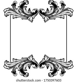 Retro baroque decorations element with flourishes calligraphic ornament. Vintage style design collection for Posters, Placards, Invitations, Banners, Badges and Logotypes.