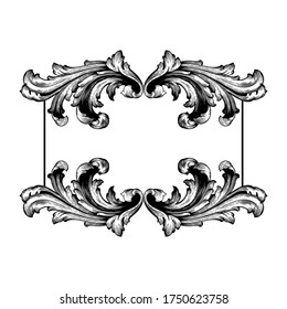 Retro baroque decorations element with flourishes calligraphic ornament. Vintage style design collection for Posters, Placards, Invitations, Banners, Badges and Logotypes.