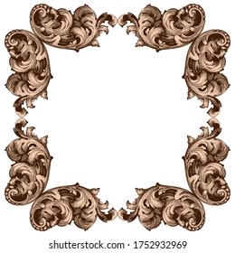Retro baroque decorations element with flourishes calligraphic ornament. Vintage style design collection for Posters, Placards, Invitations, Banners, Badges and Logotypes.