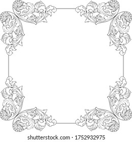 Retro baroque decorations element with flourishes calligraphic ornament. Vintage style design collection for Posters, Placards, Invitations, Banners, Badges and Logotypes.