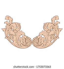 Retro baroque decorations element with flourishes calligraphic ornament. Vintage style design collection for Posters, Placards, Invitations, Banners, Badges and Logotypes.