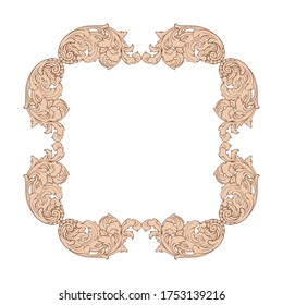 Retro baroque decorations element with flourishes calligraphic ornament. Vintage style design collection for Posters, Placards, Invitations, Banners, Badges and Logotypes.