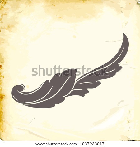 Retro baroque decorations element with flourishes calligraphic ornament. Vintage style design collection for Posters, Placards, Invitations, Banners, Badges and Logotypes.