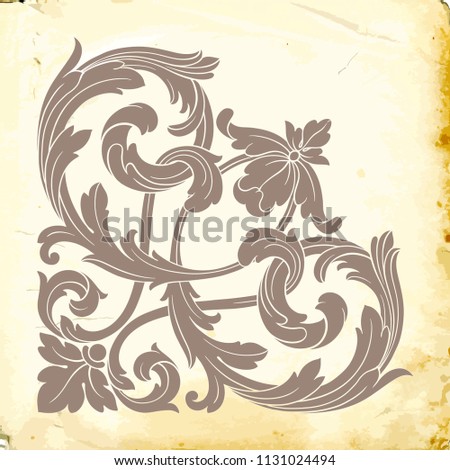 Retro baroque decorations element with flourishes calligraphic ornament. Vintage style design collection for Posters, Placards, Invitations, Banners, Badges and Logotypes.