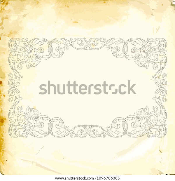 Retro Baroque Decorations Element Flourishes Calligraphic Stock Vector ...