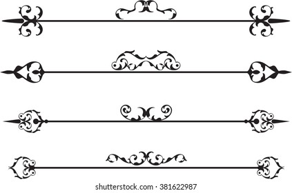 The retro baroque divide set isolated on white