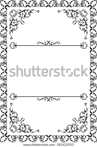 The retro baroque\
frame isolated on white