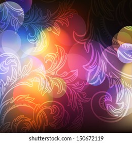 Retro baroque pattern background - vector illustration