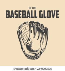 Retro Baseball Glove Vector Stock Illustration