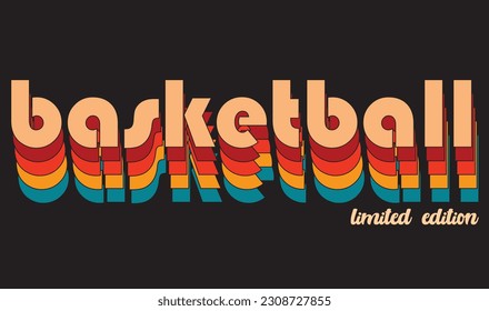 Retro Basketball design. Cool artwork for a shirt. Limited Edition concept