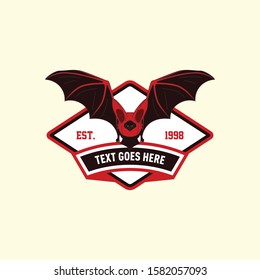 Retro bat animal emblem logo template