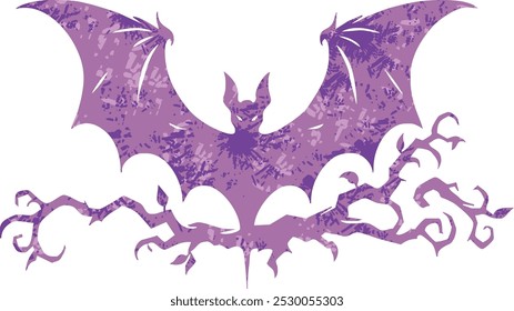 Retro bat cartoon illustration,halloween bat vector