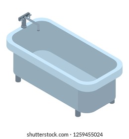 Retro bathtub icon. Isometric of retro bathtub vector icon for web design isolated on white background