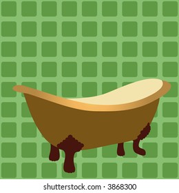 retro bathtub vector