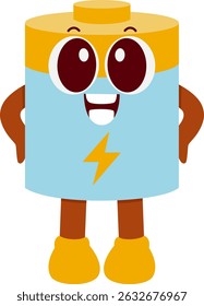 Una ilustración de personaje de batería retro