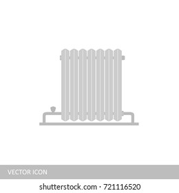 Retro battery heating. Vector icon in the style of a flat design.