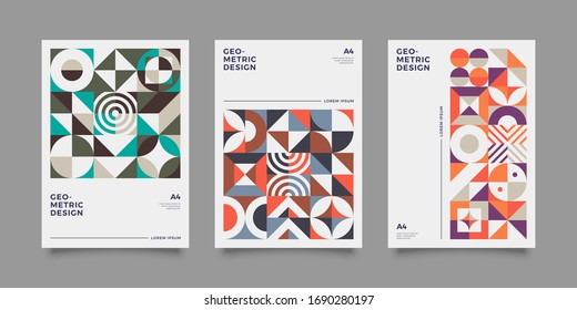 Retro bauhaus cover a4  template 