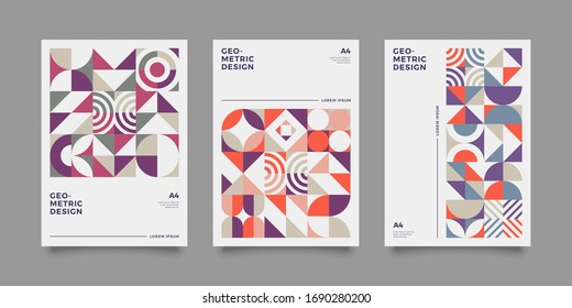 Retro bauhaus cover a4  template 