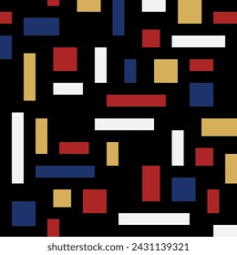 Retro Bauhaus De Stijl color blocks, primary colors geometrics.