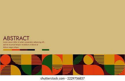 retro bauhaus style blank certificate background. abstract swiss geometric pattern lines square circles