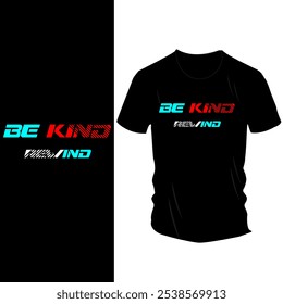 Retro 'Be Kind Rewind' T-Shirt Design with Bold Neon Typography – Nostalgic 90s-Inspired Apparel for Movie Lovers and Kindness Advocates