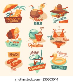 Retro beach emblems