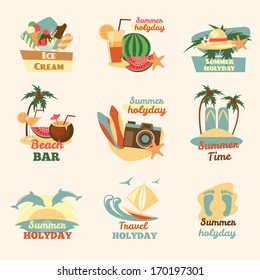 Retro beach emblems