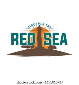 Retro beach T-shirt design Vector illustration with tower 