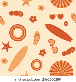 Retro Beach Vibe Seamless Pattern