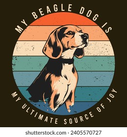 Retro Beagle Dog Vintage Inspired Dog Tshirt Design Vector