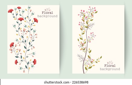 Retro beautiful flower banners 