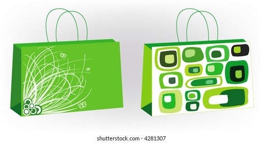 retro beautiful vector tags and bags with figures