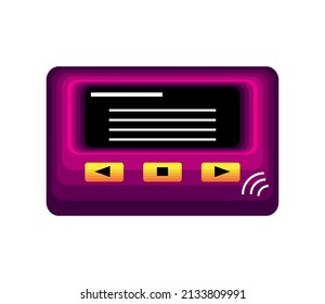 Retro Beeper 90s Icon Isolated