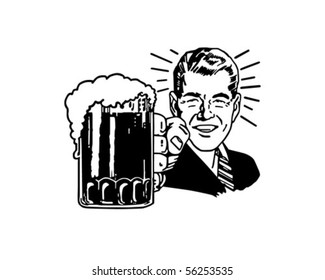 Retro Beer Guy - Clip Art