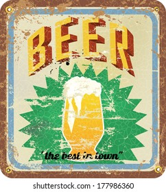 retro beer illustration, vector eps 10