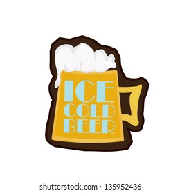 retro beer label. vector illustration. Vector beer mug.