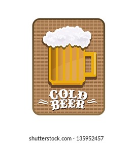 retro beer label. vector illustration. Vector beer mug.