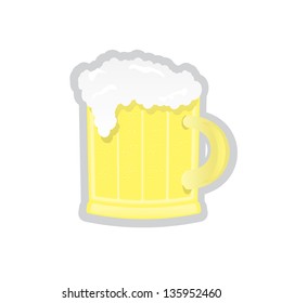 retro beer label. vector illustration. Vector beer mug.