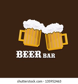 retro beer label. vector illustration. Vector beer mug.