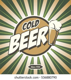 Retro beer poster vector design illustration