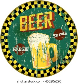 retro beer sign, vector illustration