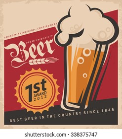 Retro beer vector poster. Vintage label or banner design for Oktoberfest.