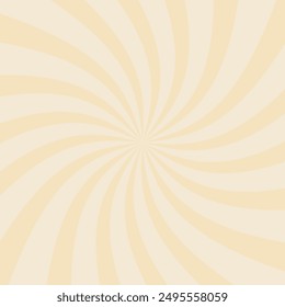 Retro beige background with rays. Groovy style. Vector illustration.