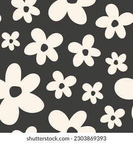 Beige Retro-Blumen nahtloses Muster