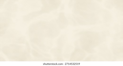 Retro beige Halbtonpapier Textur. Vintage Handwerk ecru Tapete mit Flecken, Flecken, Partikel. Helle Creme Grunge Korn Overlay Hintergrund. Schmutzige gepunktete und gespickte Leinwand Hintergrund. Vektorgrafik	