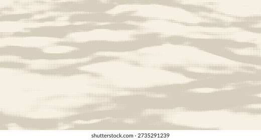 Retro beige Halbtonpapier Textur. Vintage Handwerk ecru Tapete mit Flecken, Flecken, Partikel. Helle Creme Grunge Korn Overlay Hintergrund. Schmutzige gepunktete und gespickte Leinwand Hintergrund. Vektorgrafik	