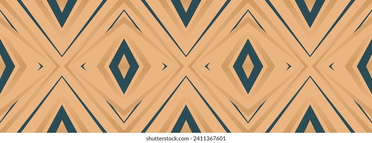 Retro beige seamless pattern design in 1970s with geometric futuristic wide abstract texture. Vector illustration background
